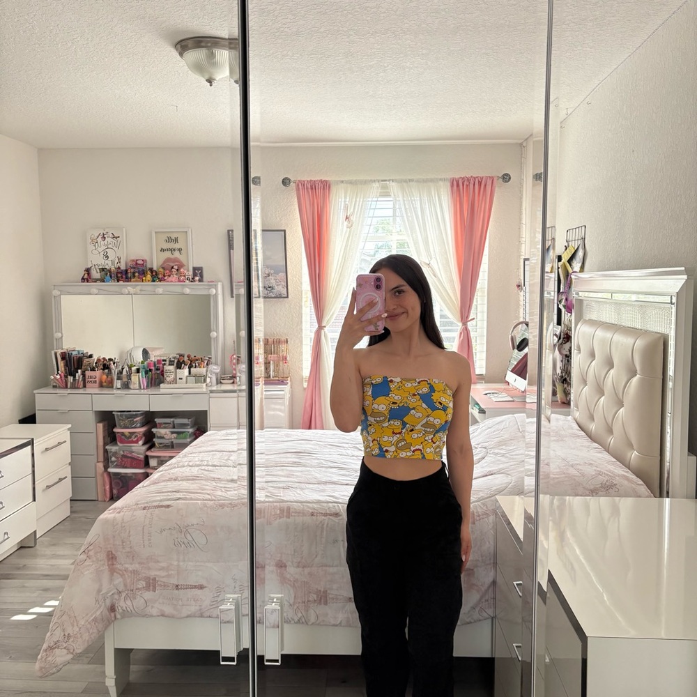 Forever 21 Yellow Simpsons Crop Top